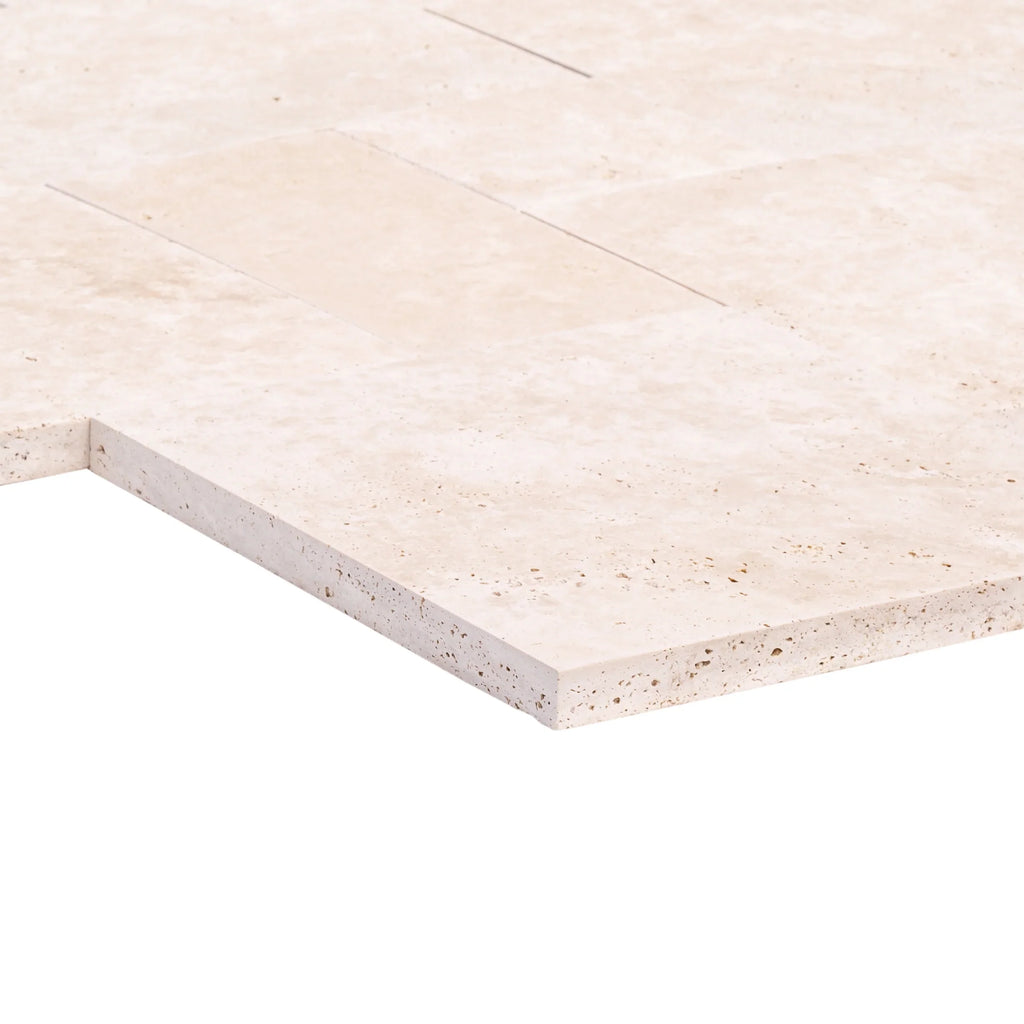 Travertine Miletos Ivory Tumbled Pavers - Mediterranean Outdoor