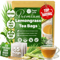 Lemongrass Tea Bags, 100% Natural & Pure Lemongrass leaves, Eco-Conscious Tea Bags, Lemongrass Herbal Tea. Lemongrass Leaf Tea. No Sugar, No Caffeine, No Gluten, Vegan.