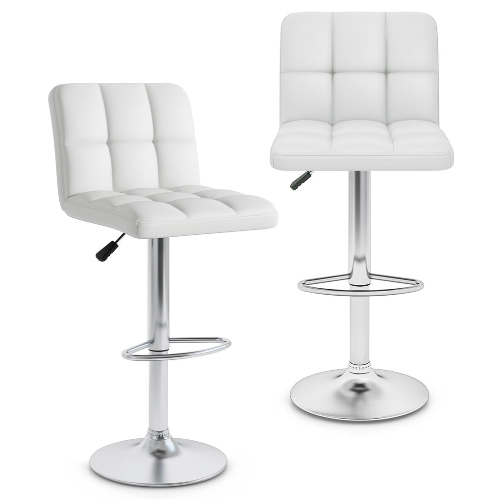 Modern Bat Stools Set of 2 with Back and Heavy-duty Metal Base and Footrest