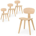 Modern Dining Chair Set of 4 with Wide Seat-Natural