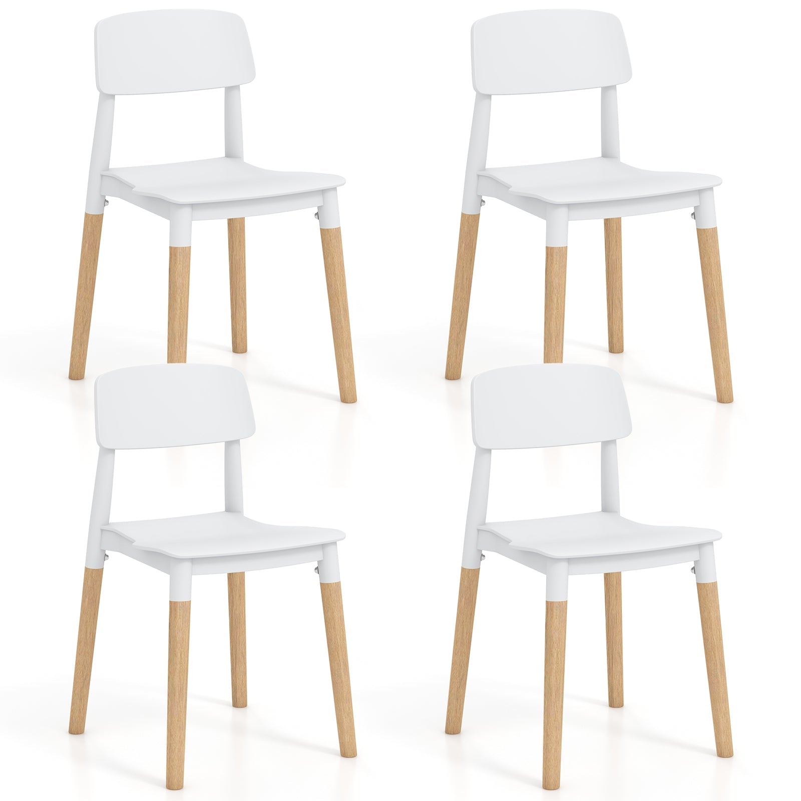 Modern Dining Side Chairs Set of 4 with Ergonomic Backrest for Dining Room
