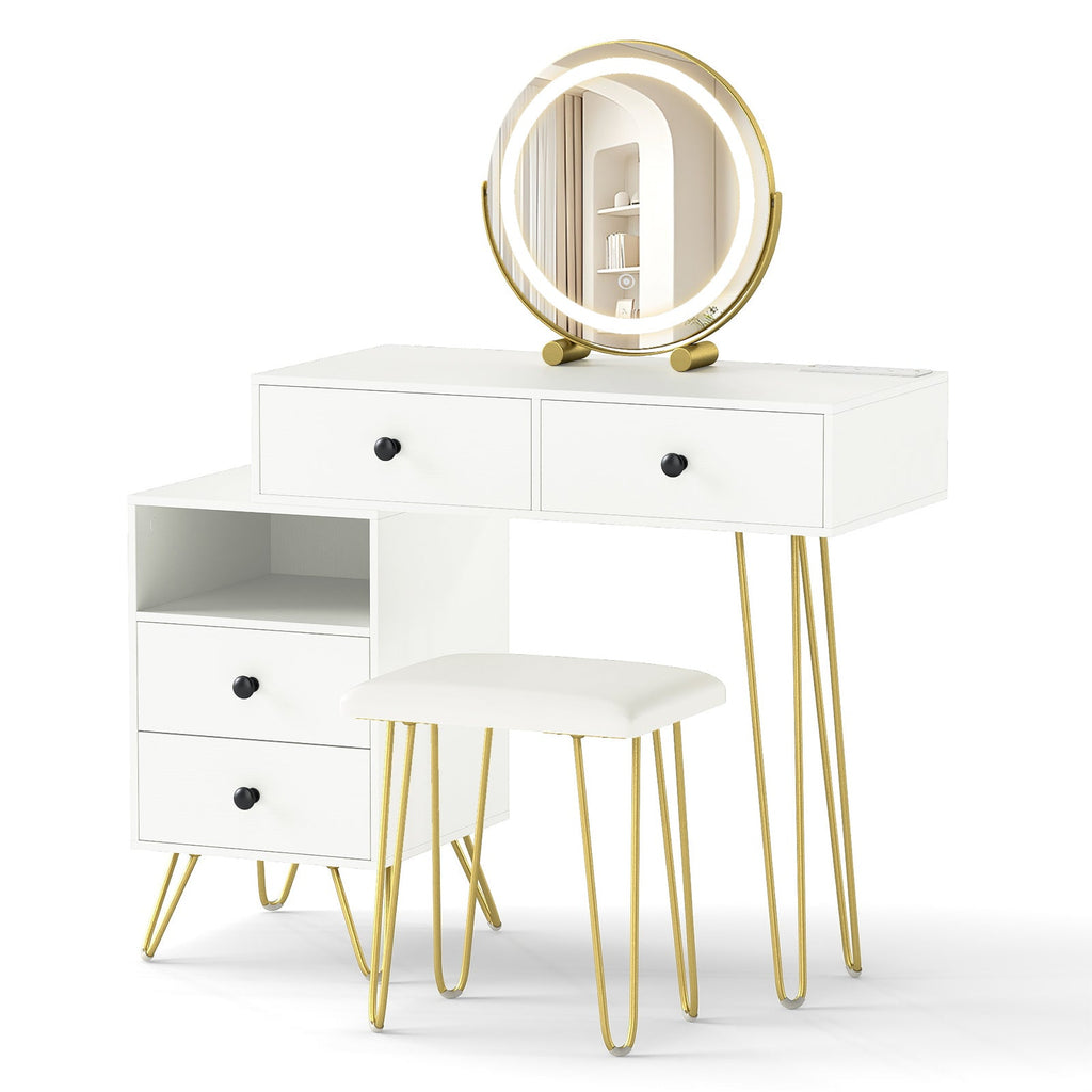 Modern Dressing Table with Storage Cabinet
