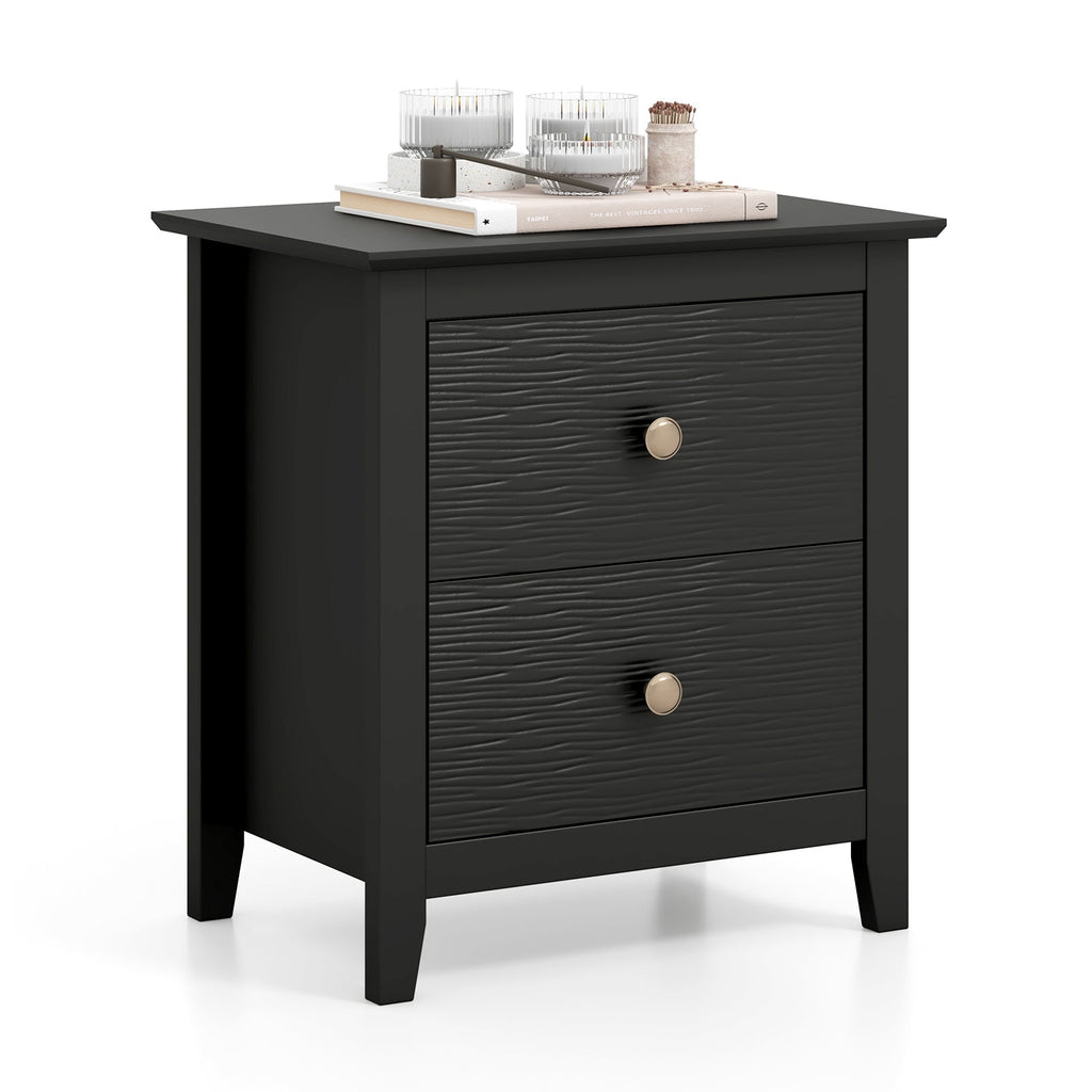 Modern Nightstand with 2 Drawers for Small Spaces