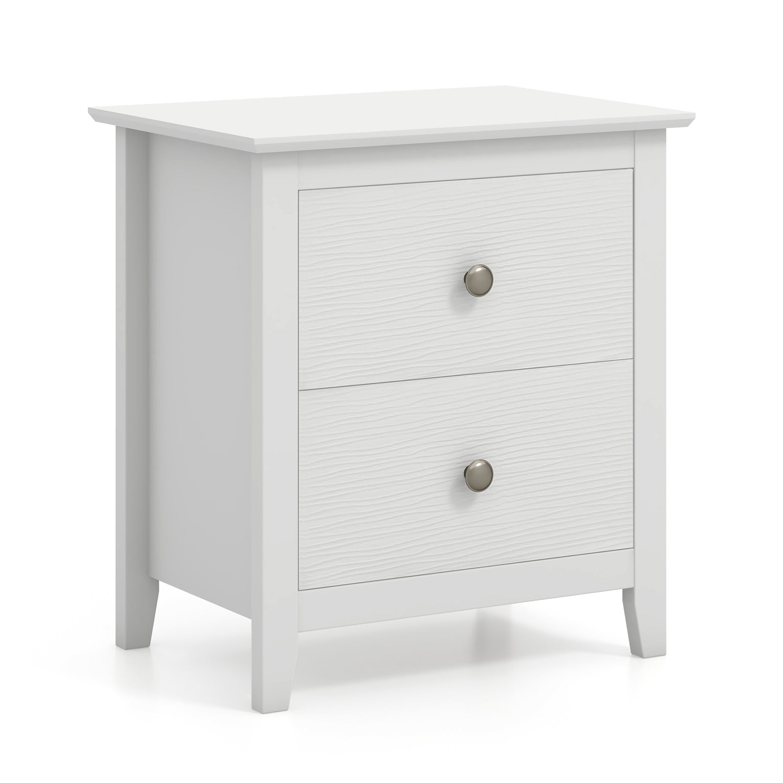 Modern Nightstand with 2 Drawers for Small Spaces