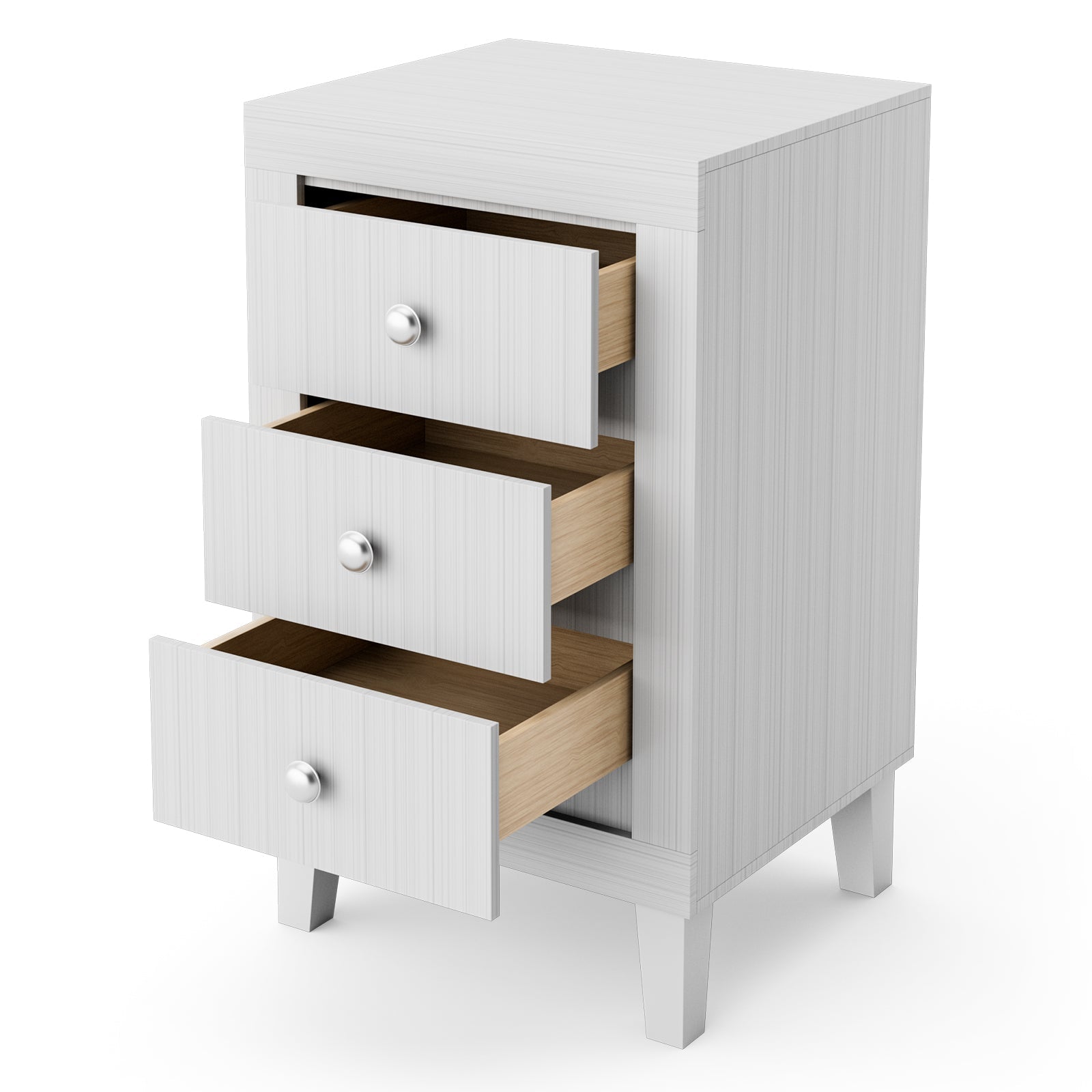 Modern Nightstand with 3 Drawers for Bedroom Living Room