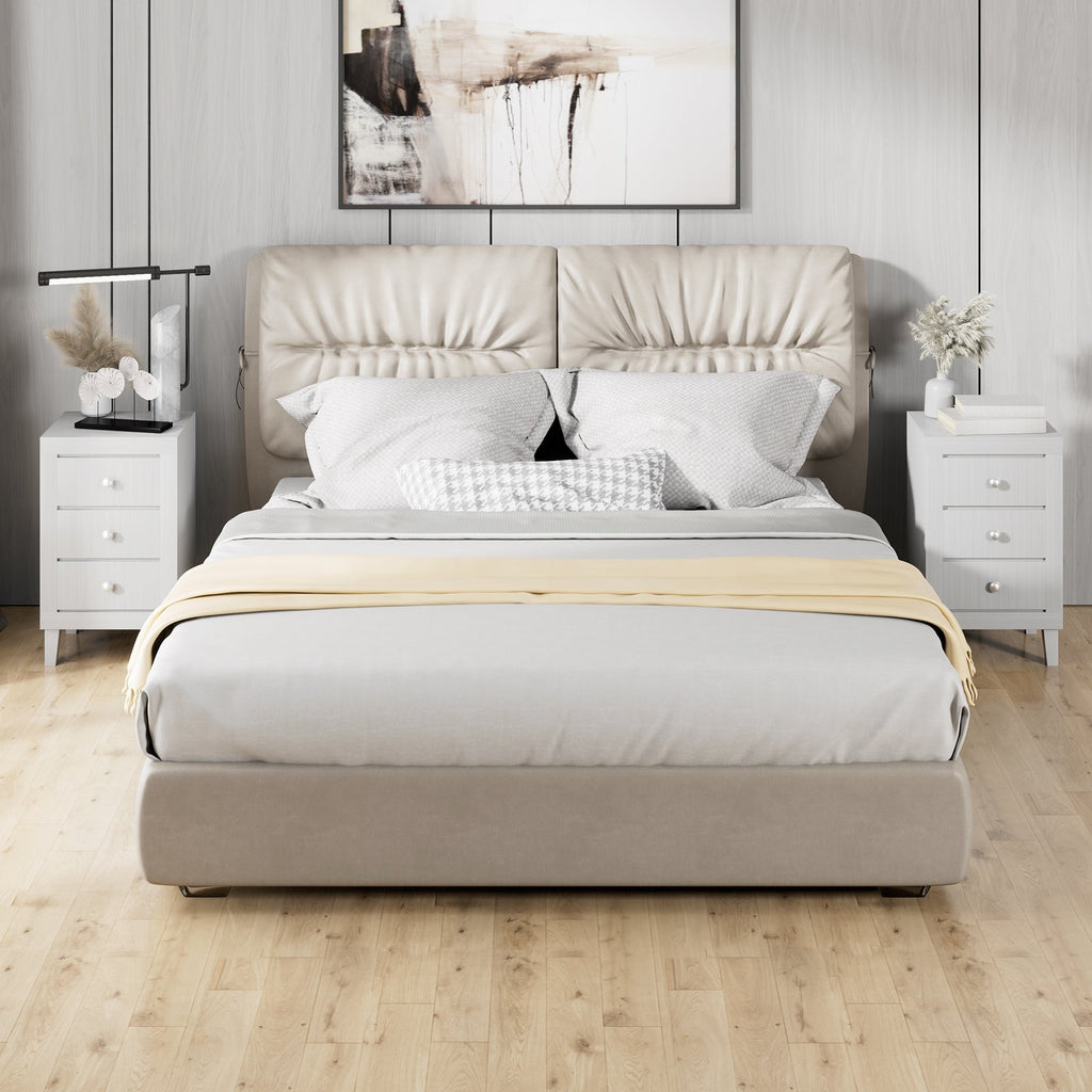 Modern Nightstand with 3 Drawers for Bedroom Living Room