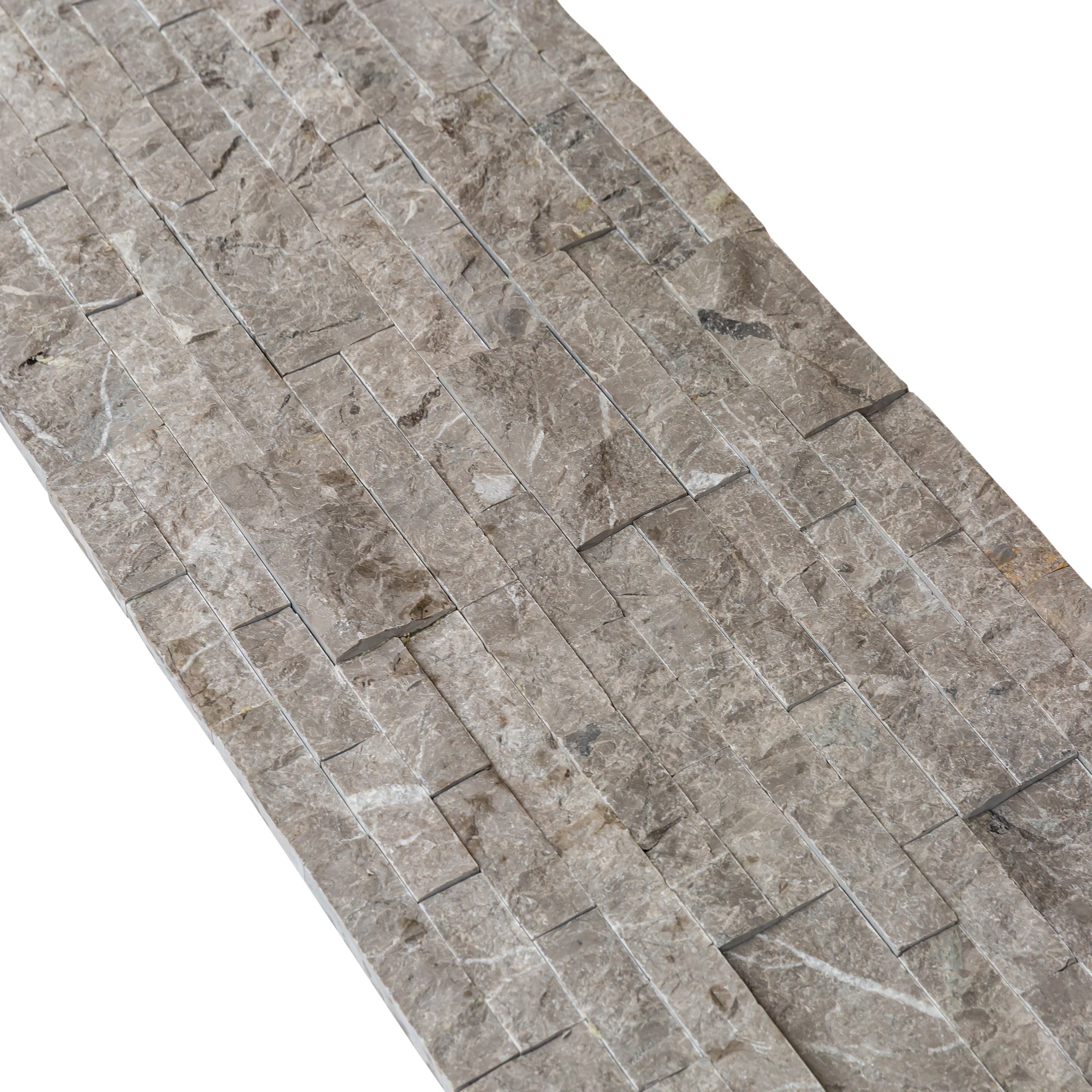 Moon Grey Premium Marble Ledger 3D Panel Textured Split-face Finish Wall Tile 6x24