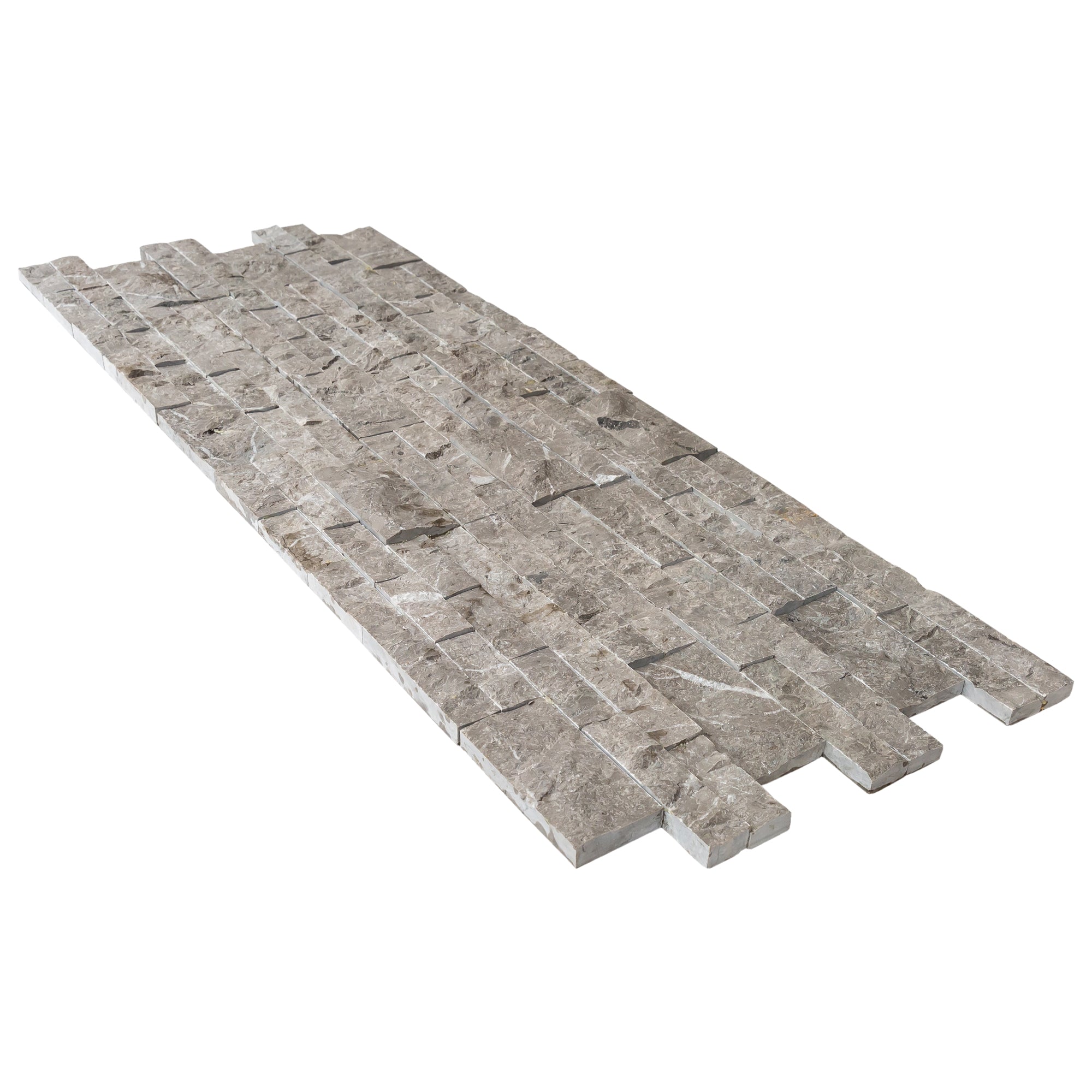 Moon Grey Premium Marble Ledger 3D Panel Textured Split-face Finish Wall Tile 6x24