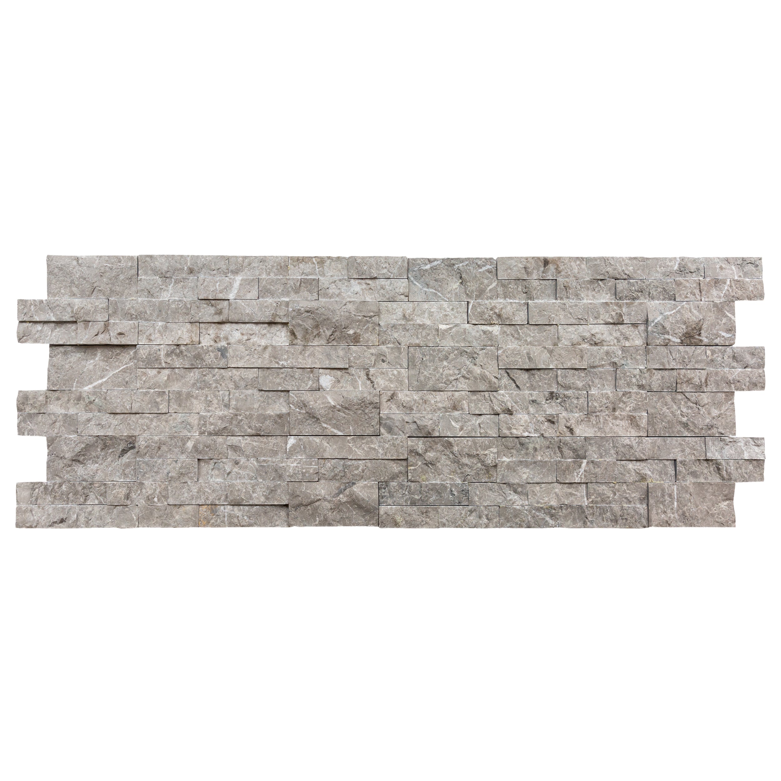 Moon Grey Premium Marble Ledger 3D Panel Textured Split-face Finish Wall Tile 6x24
