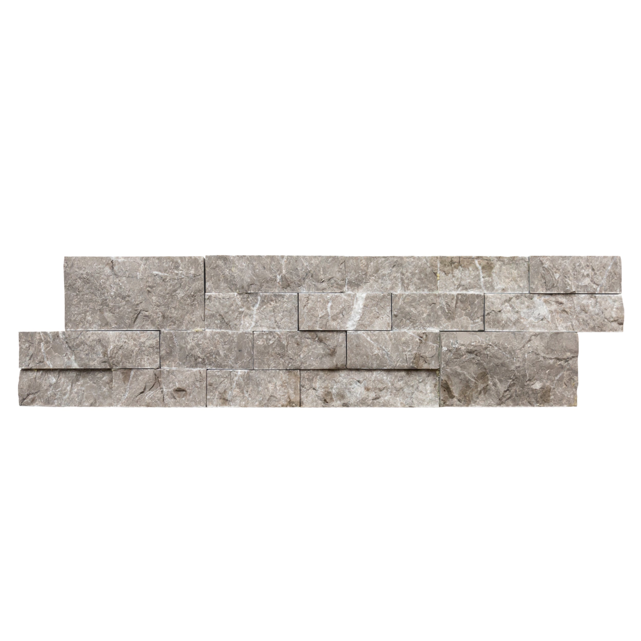 Moon Grey Premium Marble Ledger 3D Panel Textured Split-face Finish Wall Tile 6x24