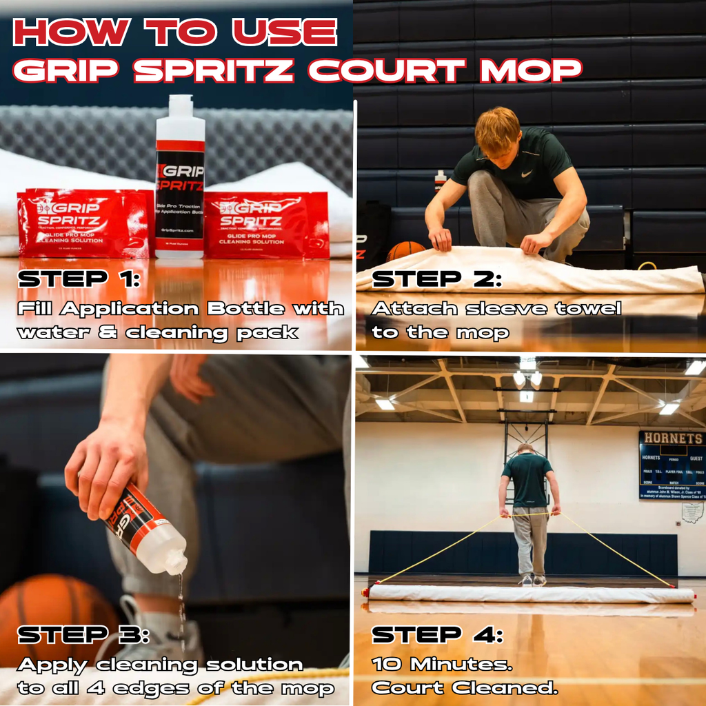 Grip Spritz Basketball Court Mop | Complete Court Cleaning System