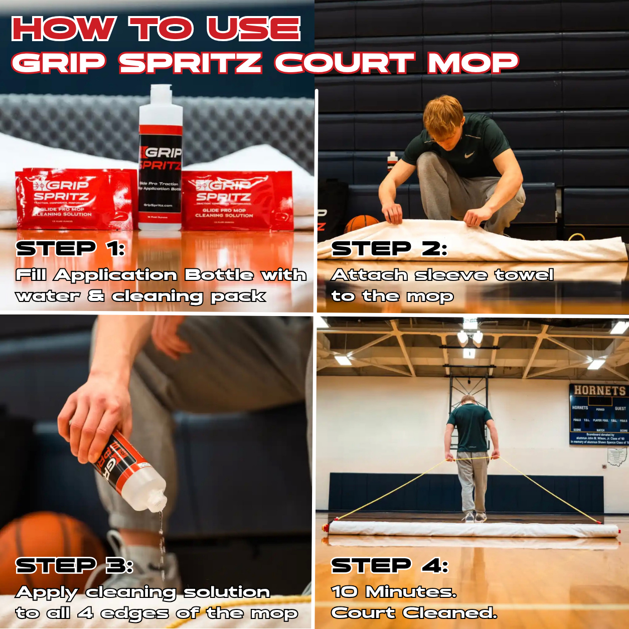 Grip Spritz GlidePro Court Mop | Court Cleaning Solution Refill