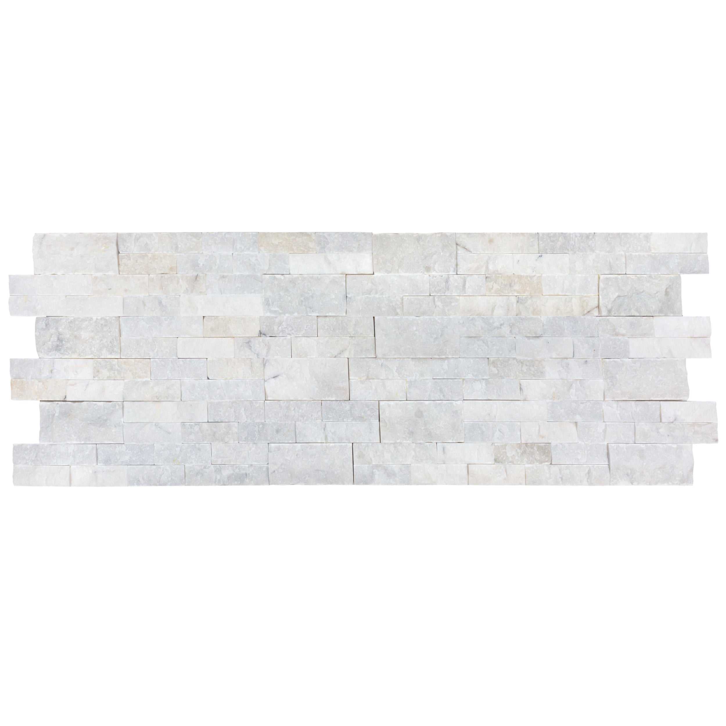 Mugla White Marble Ledger 3D Panel 6x24 - Split Face Natural