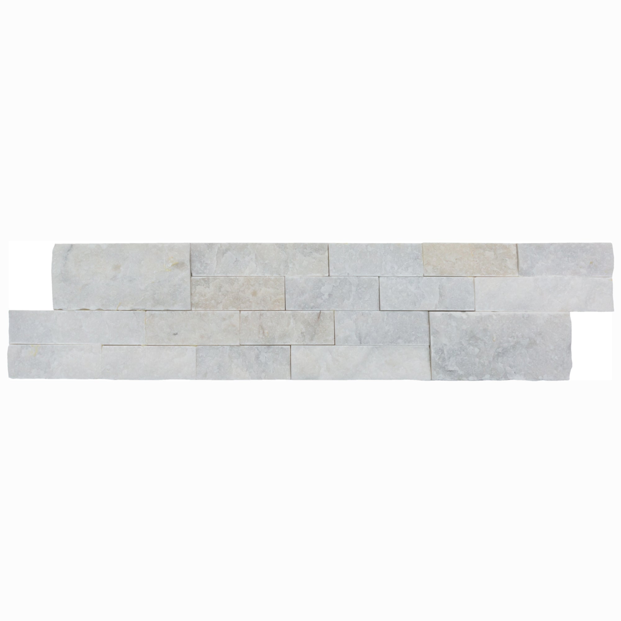 Mugla White Marble Ledger 3D Panel 6x24 - Split Face Natural