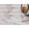 Mugla White Marble Ledger 3D Panel 6x24 - Split Face Natural