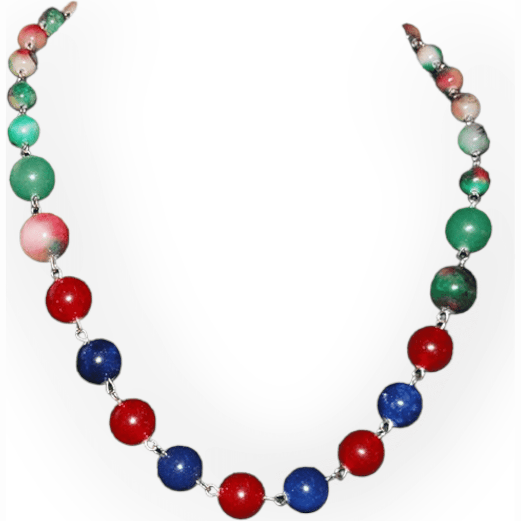 Multi Color Agate Bead Necklace