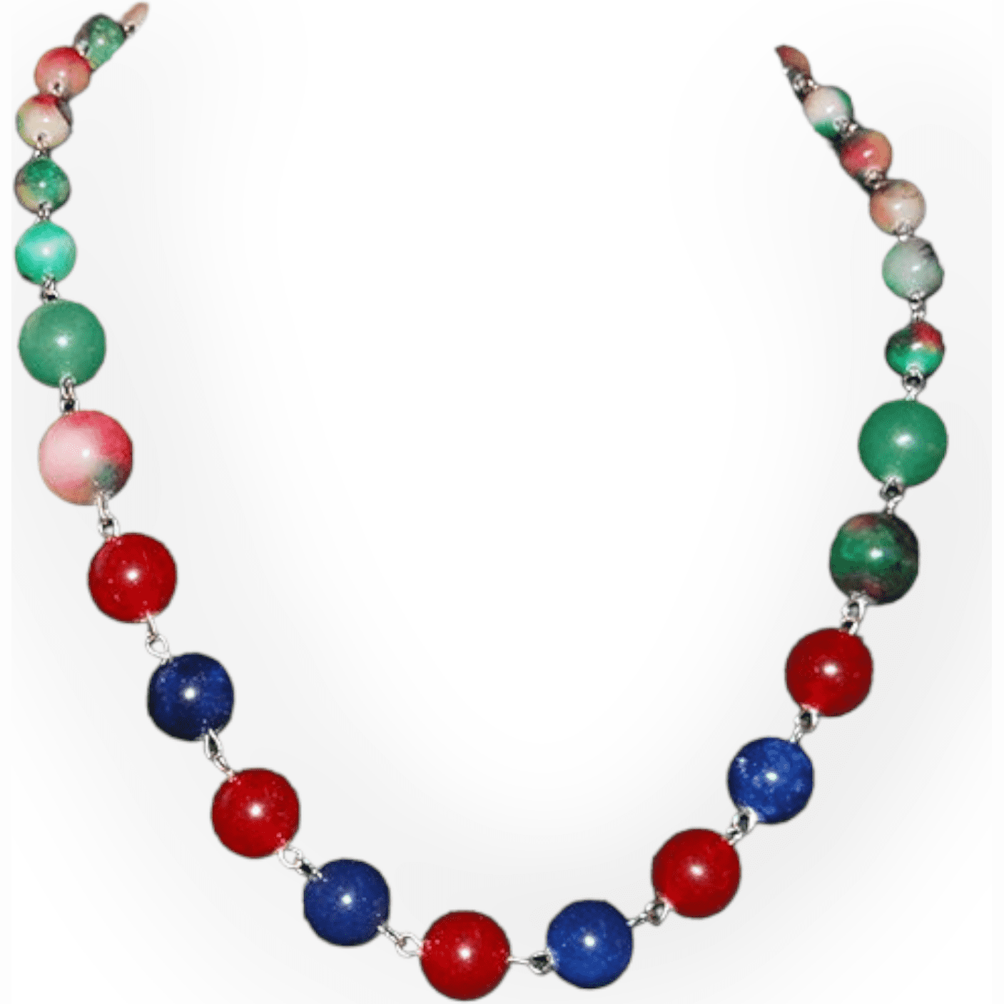 Multi Color Agate Bead Necklace