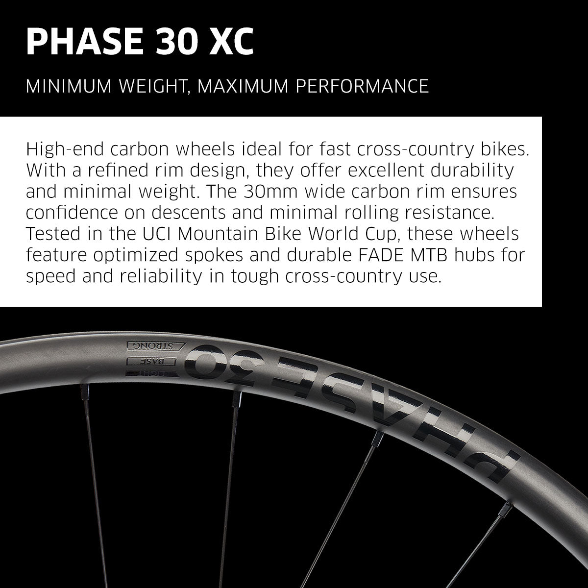 NEWMEN Front Wheel Phase 30 Light - 29" 28h FADE SP 6B 15x110 - XC