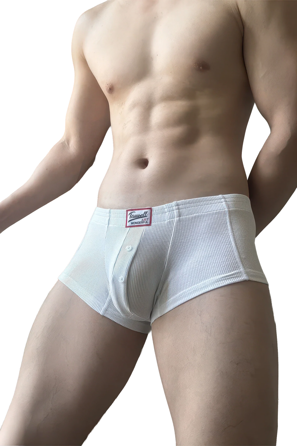 Men's Ribbed Boxer Briefs - Breathable  Solid Color Underwear