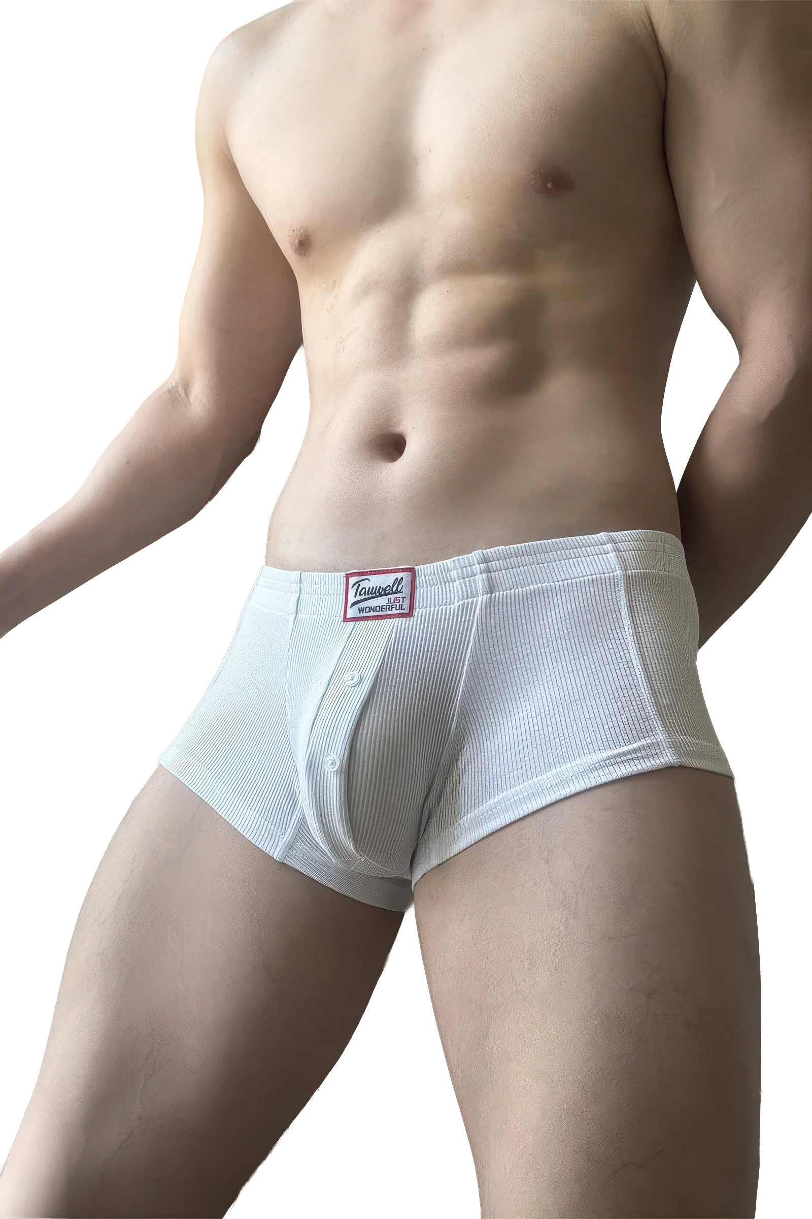 Men's Ribbed Boxer Briefs - Breathable  Solid Color Underwear