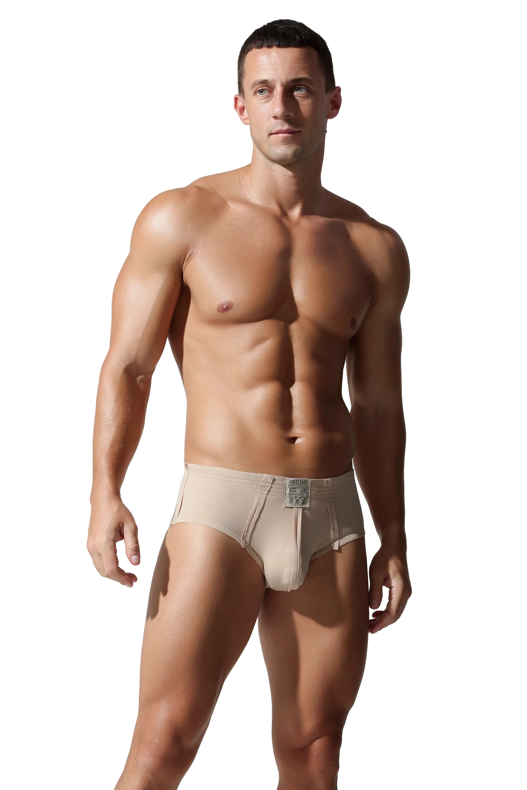 Men’s Solid Color Striped Briefs