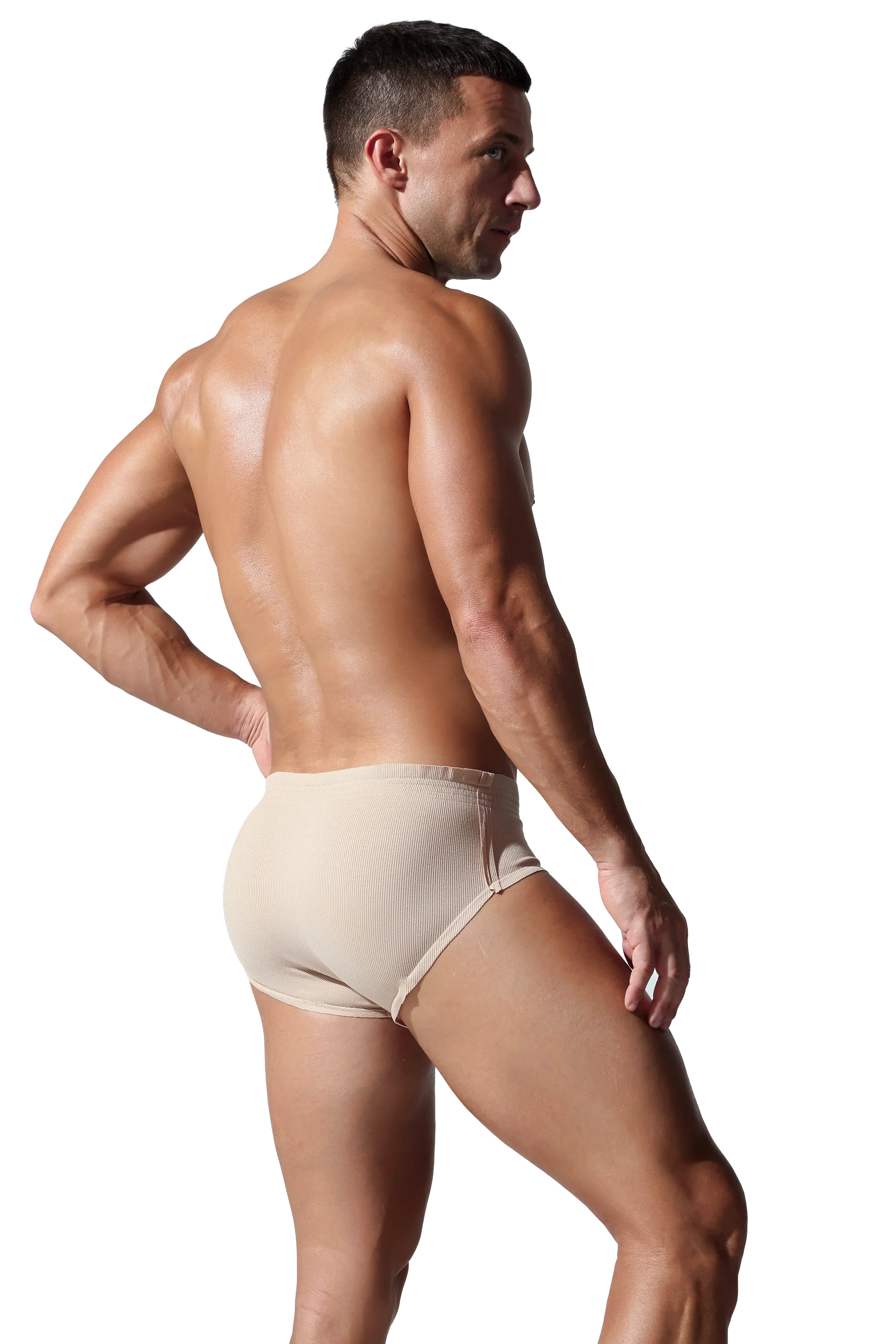 Men’s Solid Color Striped Briefs