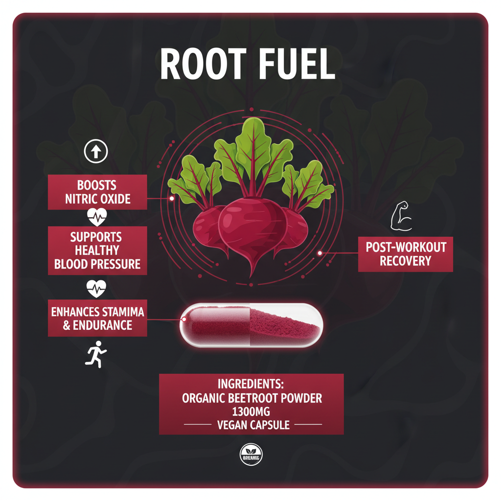 Organic Beetroot Capsules – Beet Root Supplement 60 Caps
