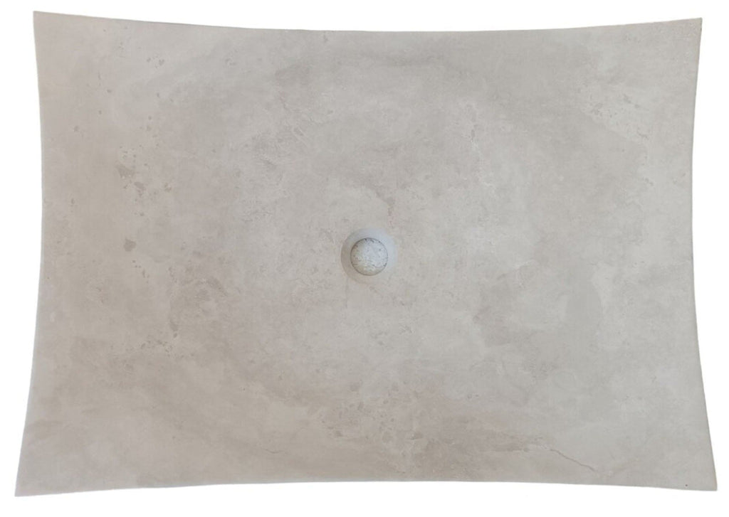 Light Travertine Natural Stone Vessel Sink - Honed 25.6x17.7