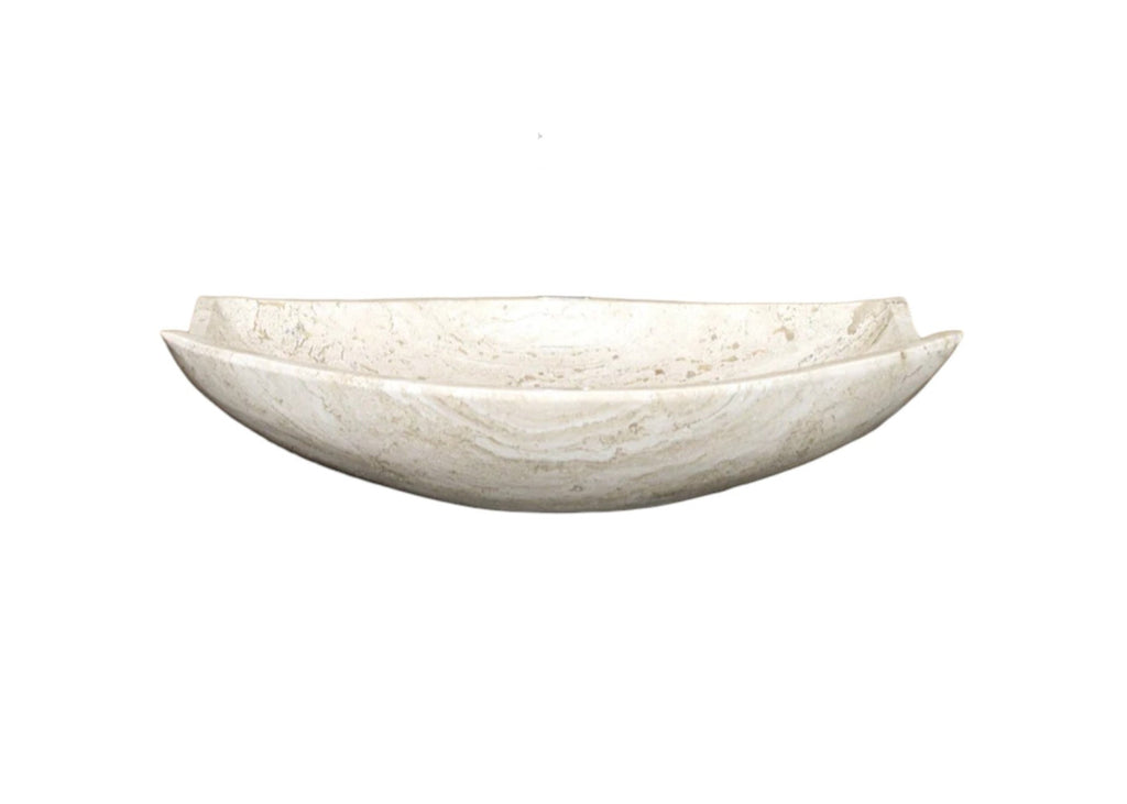 Handcrafted Authentic Polished Turkish Travertine Natural Stone Vessel Sink 20x12.5