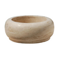 Light Travertine Natural Stone Round Vessel Sink 18x7 inches