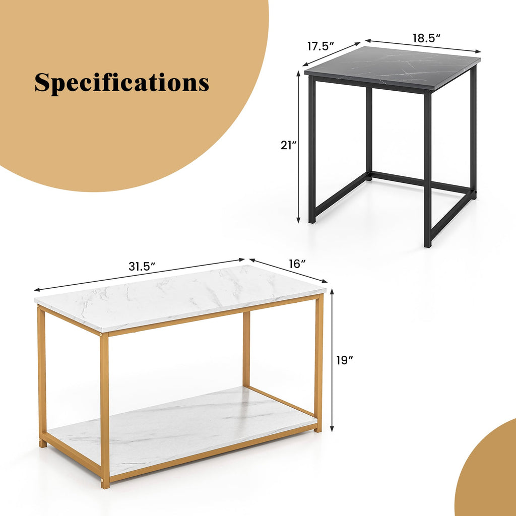 Nesting Coffee Table Set of 3-Black