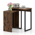 2-in-1 Nesting Coffee Table Set of 2 for Living Room and Bedroom-Rustic Brown