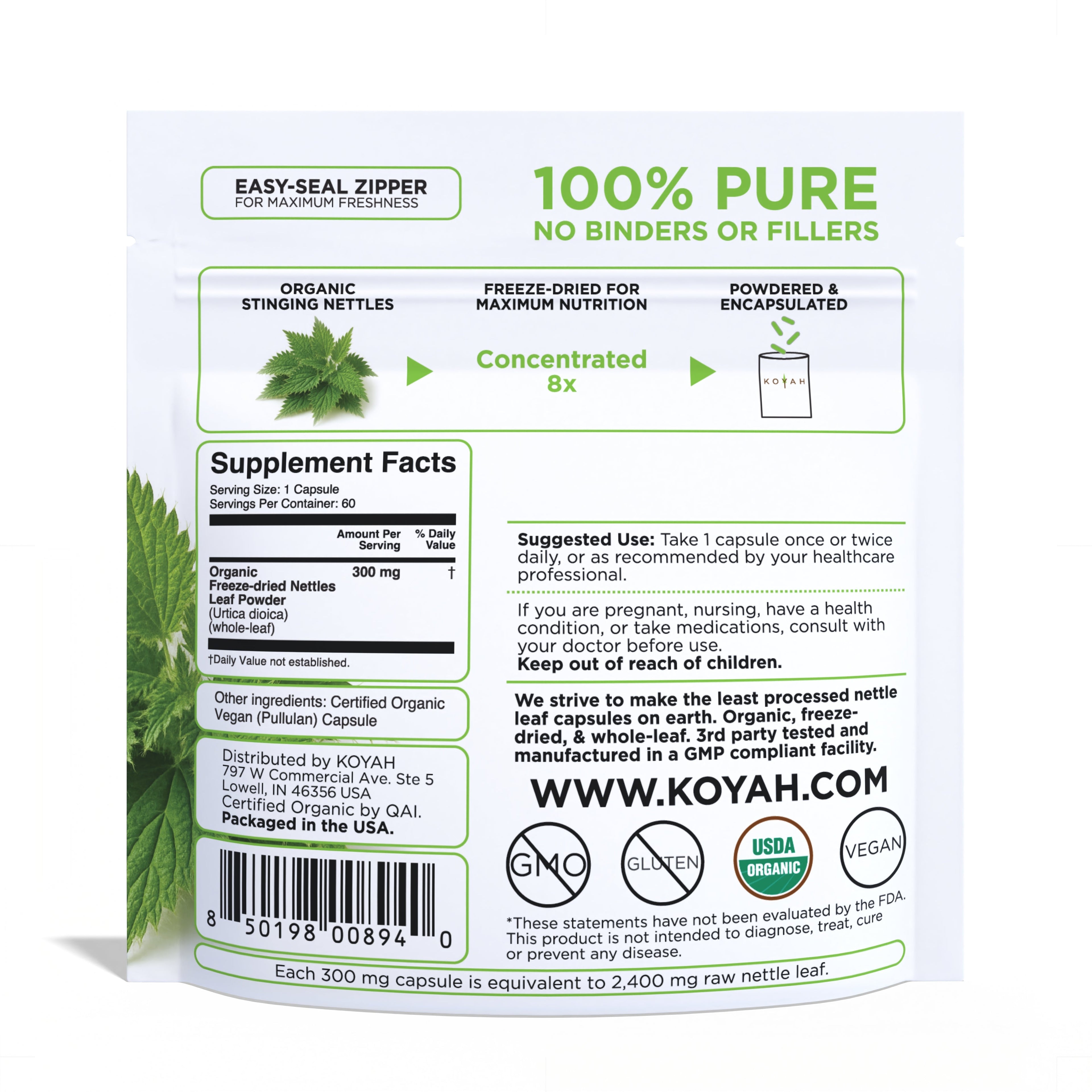 Organic Stinging Nettle Leaf Capsules