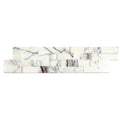 White Natural Marble Ledger 3D Panel Wall Tile 6x24 Inches with Grey Veining Turkish