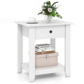 Nightstand with Drawer 3-Tier Modern Bedside Table with Open Shelf and Storage