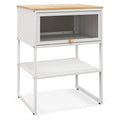 Nightstand with Flip up Door Storage Shelf