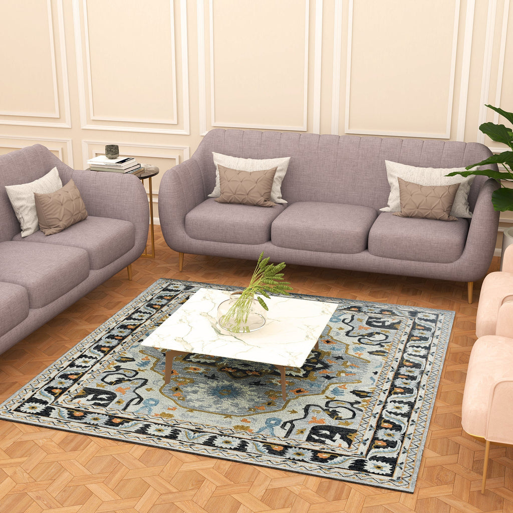 Premium Hand-Tufted Rug Made of 100% Wool  - Northern Tale - 6x6 Feet