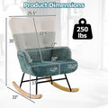 Nursery Rocking Chair with Ergonomic Armrests and High Backrest