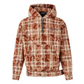 Tie-Dye Hoodie - Half-Zip Belted Checkered Loungewear