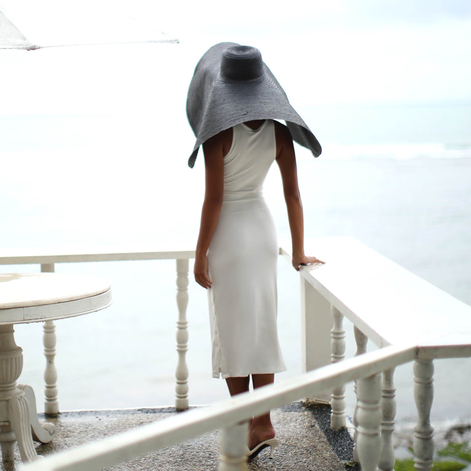 The Ola Rib Second-Skin Bodycon Midi Dress In White