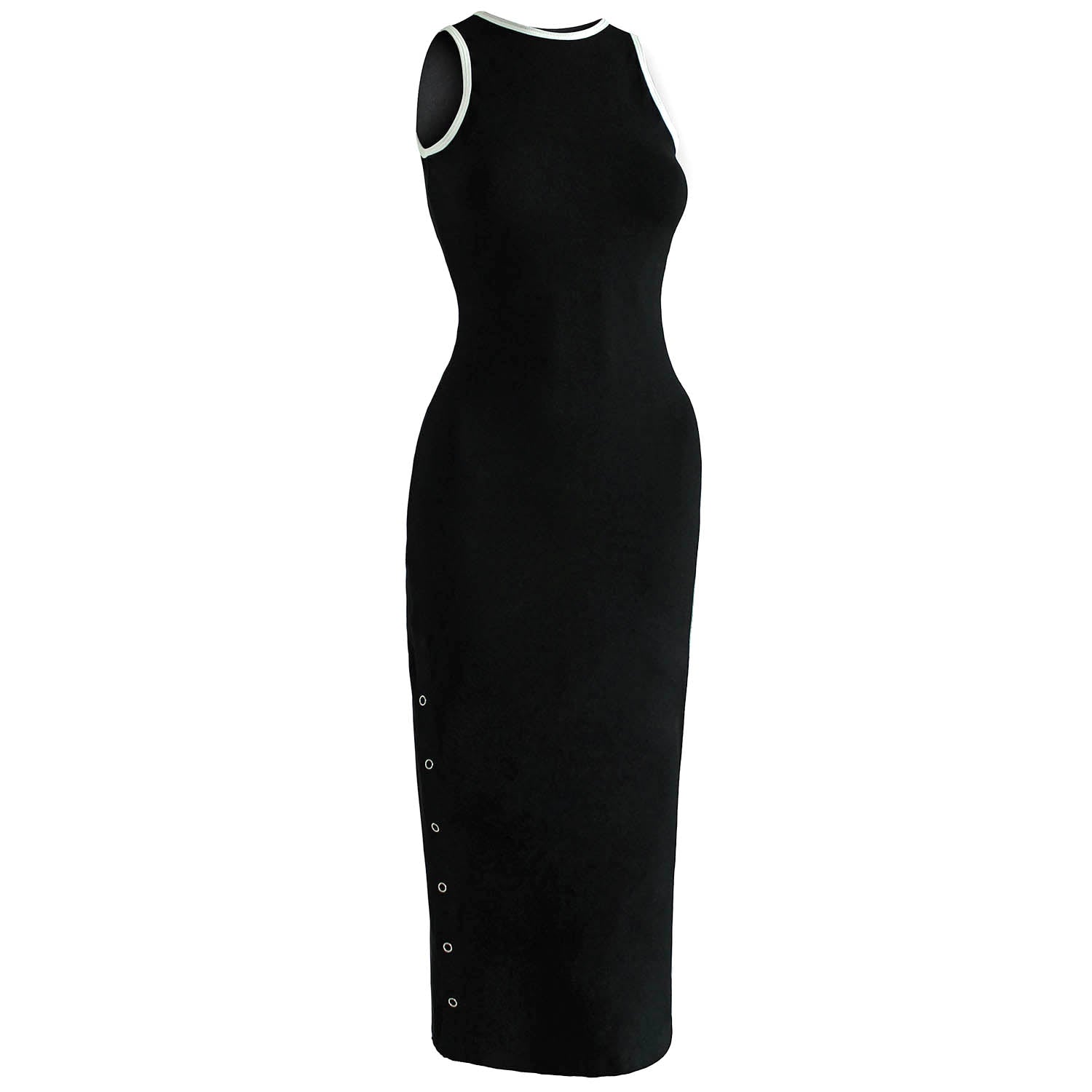 The Ola Second-Skin Bodycon Midi Dress In Black