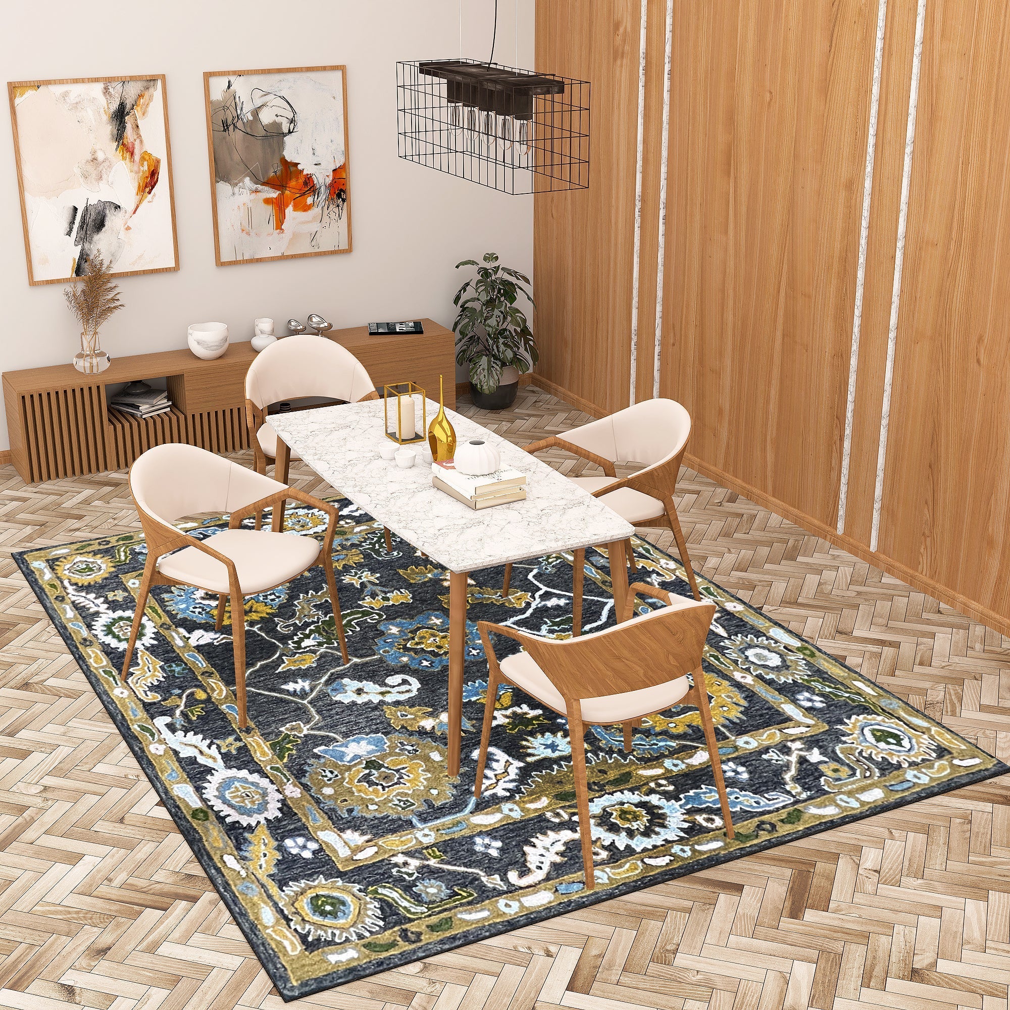 Premium Hand-Tufted Rug Made of 100% Wool  - Old Country - 9x12 Feet