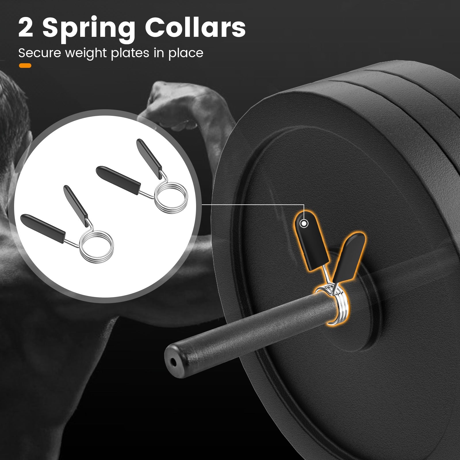 Olympic Hex Trap Bar with 2 Spring Collars and Foldable Handle