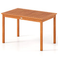 Outdoor Dining Table for 4-6 People 48 Inches Wood Rectangular Patio Table