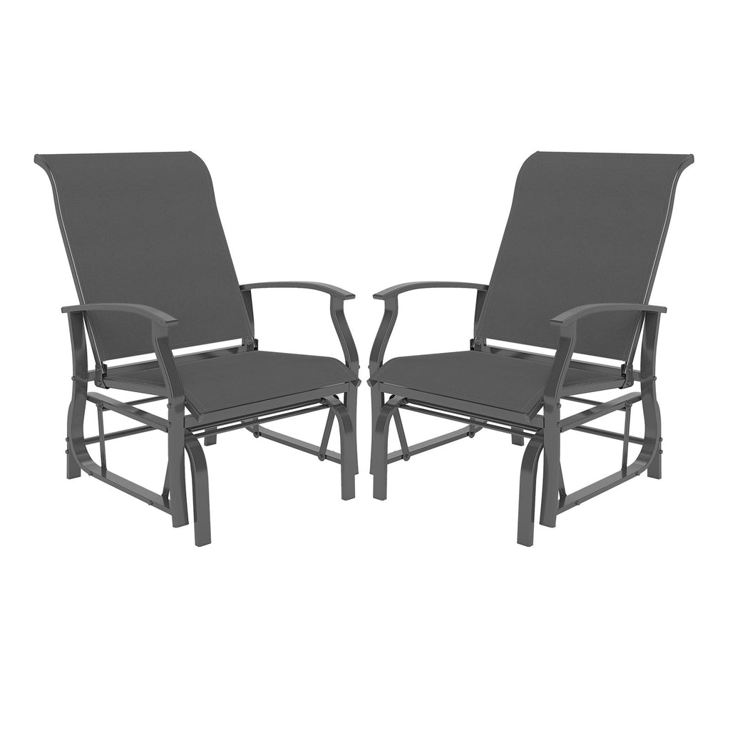 Outdoor Glider Chairs Set of 2 with Ergonomic Backrest and Seat