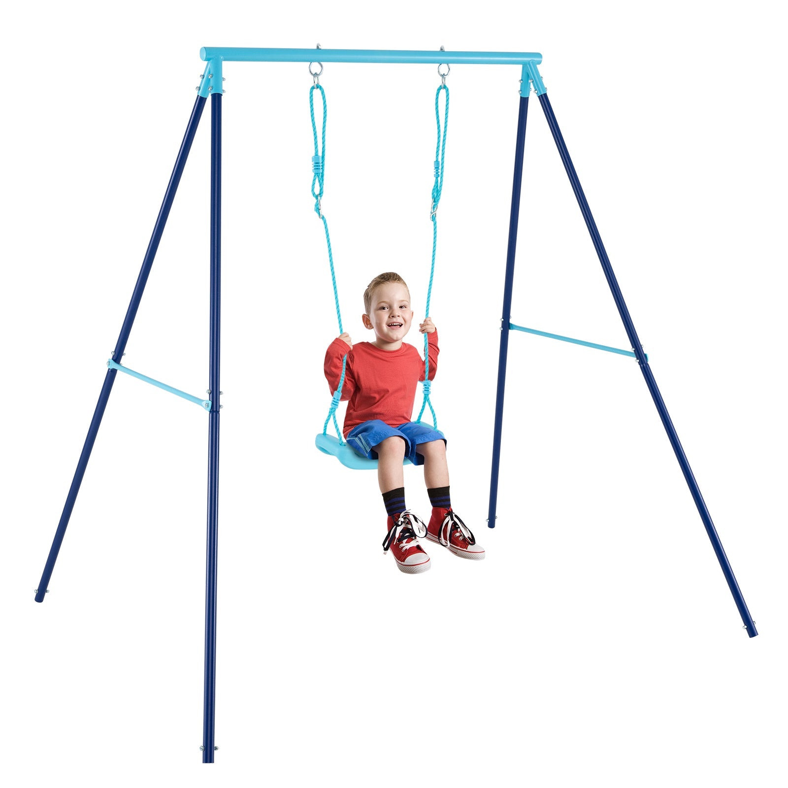 Outdoor Heavy Duty Metal Toddler Swing Set with Stand