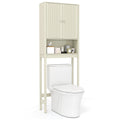 Over The Toilet Storage Cabinet with Fluted Doors