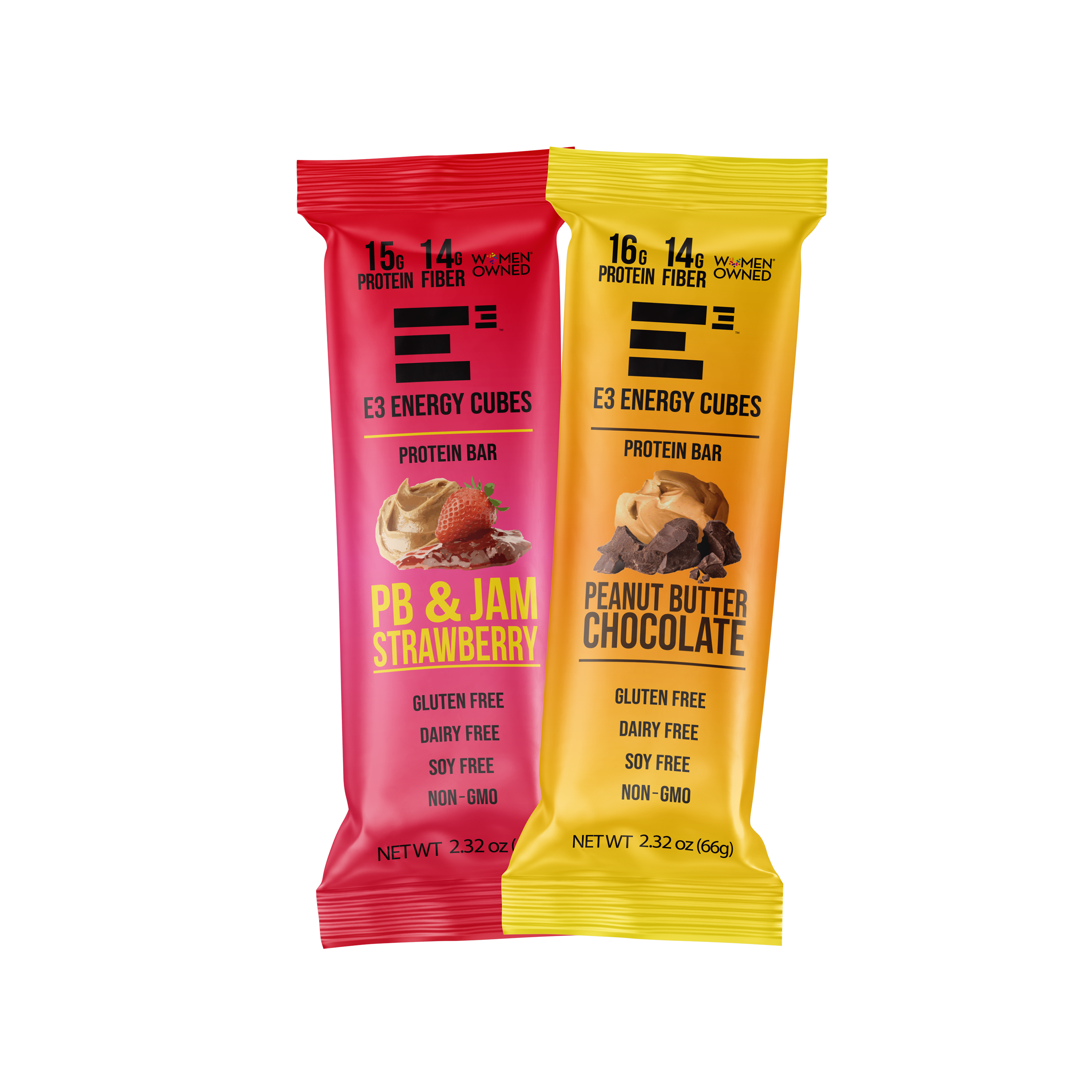 Peanut Butter Lovers Pack - E3 Energy Cubes | High-Fiber, All-Natural Protein Bars (12 bars)