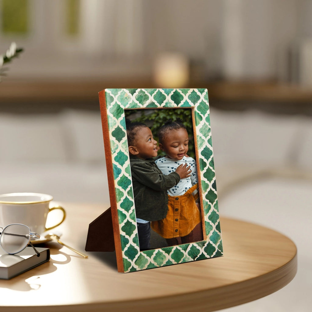 Casablanca Verde Resin Inlay Picture Frame Set 2