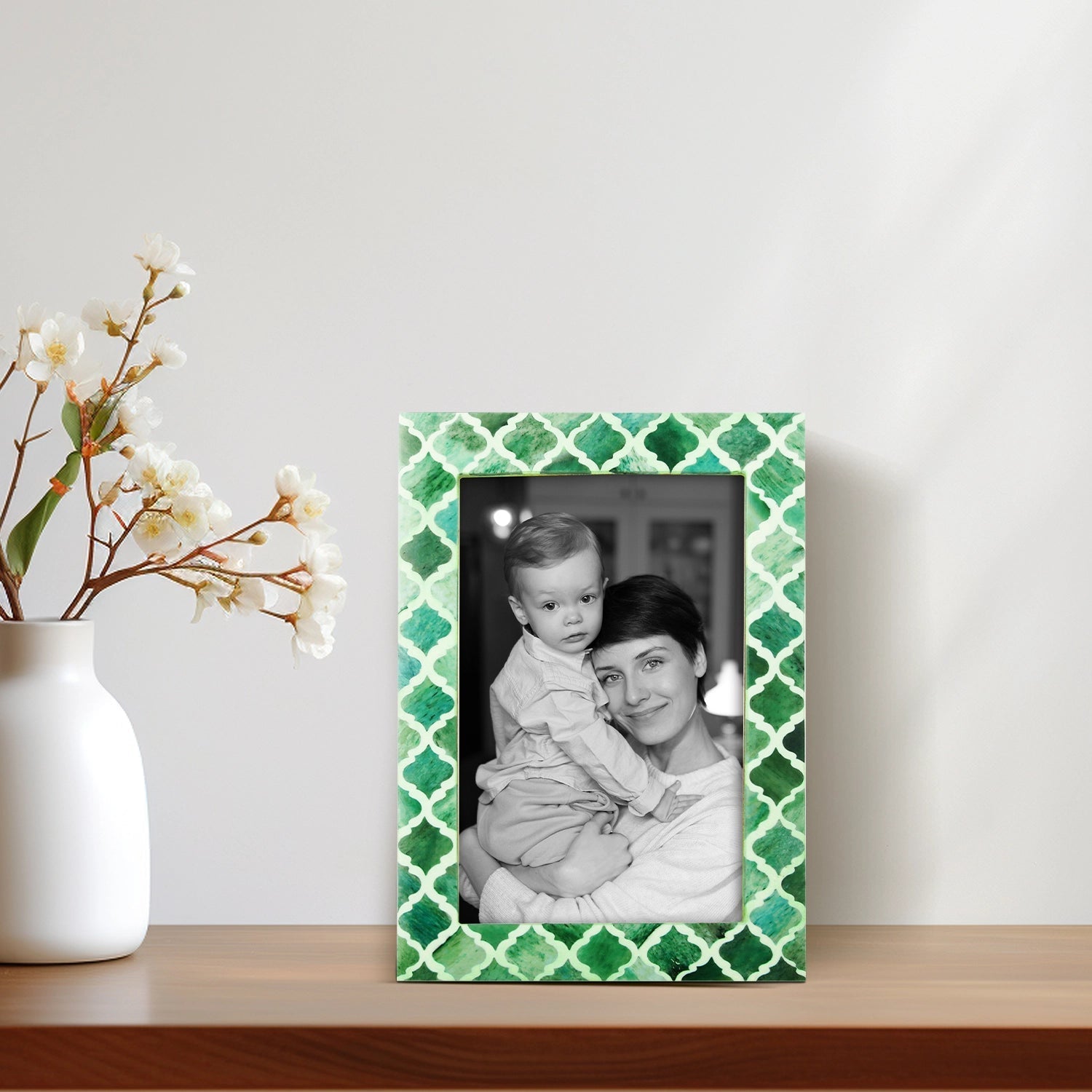 Casablanca Verde Resin Inlay Picture Frame Set 2
